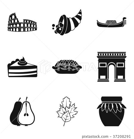 Moonshine icons set, simple style 37208291