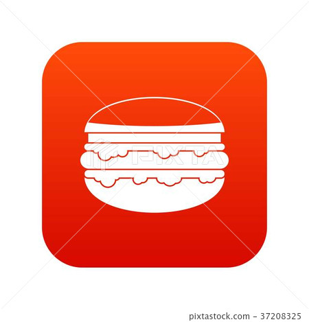 Burger icon digital red - Stock Illustration [37208325] - PIXTA