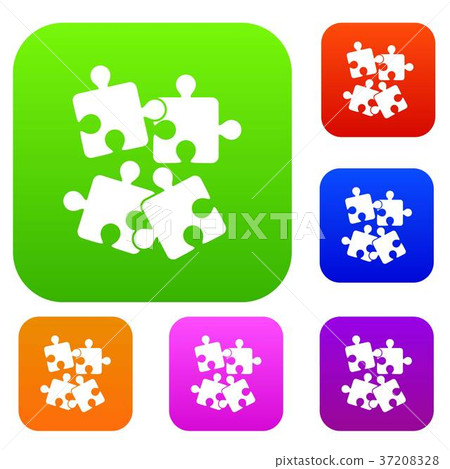 Jigsaw puzzles set collection - Stock Illustration [37208328] - PIXTA