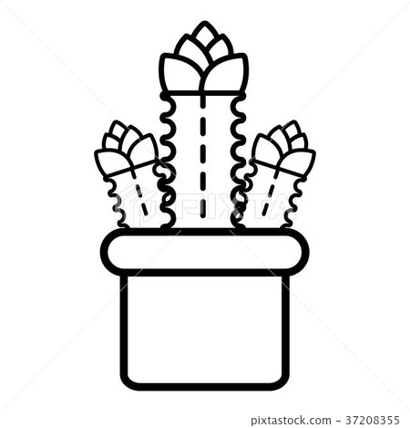 Three cactus icon, outline line style 37208355