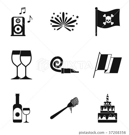 Hooch icons set, simple style 37208356