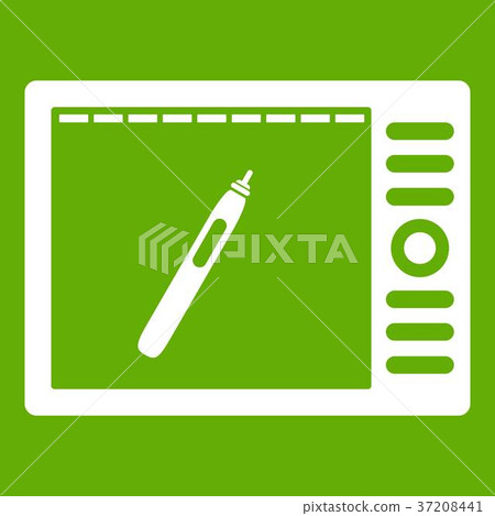 Graphics tablet icon green 37208441
