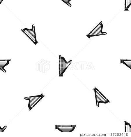 Harp pattern seamless black - Stock Illustration [37208448] - PIXTA