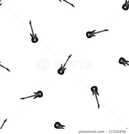 Electric guitar pattern seamless black - Stock Illustration [37208490 ...
