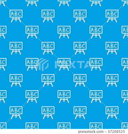 Chalkboard with the leters ABC pattern seamless blue 37208525