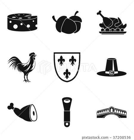 Cheese icons set, simple style 37208536