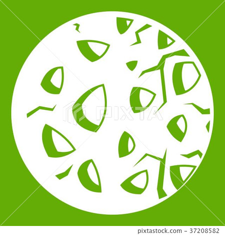 Rocky planet icon green 37208582