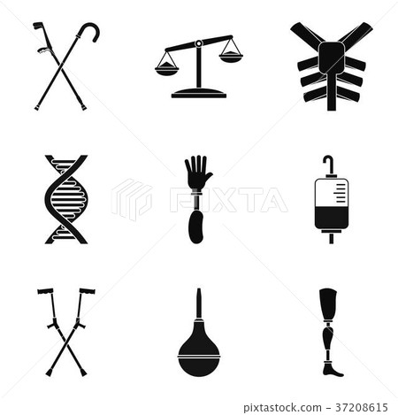 Damage icons set, simple style Damage icons set, simple style 37208615