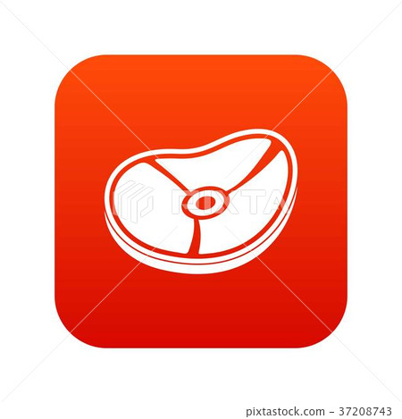 Meat steak icon digital red - Stock Illustration [37208743] - PIXTA
