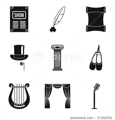 Old music icons set, simple style 37208762