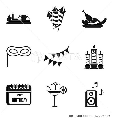 Holiday food icons set, simple style 37208826