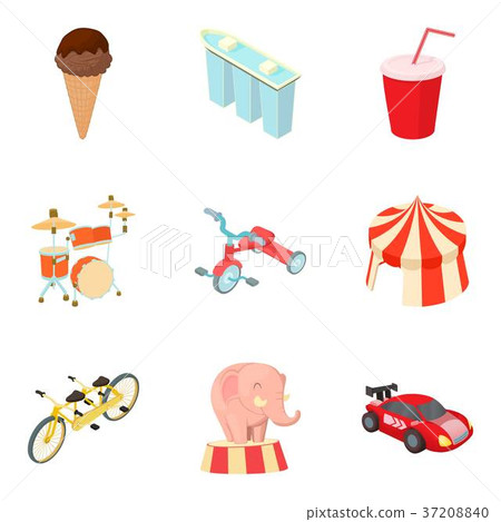 Autotravel icons set, cartoon style 37208840