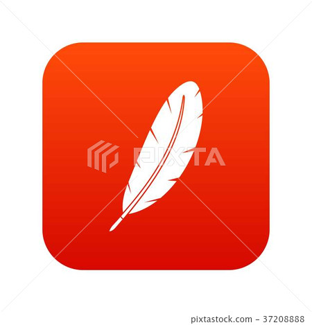 Feather pen icon digital red Feather pen icon digital red 37208888