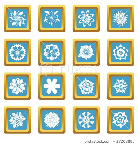Different flowers icons azure 37208893