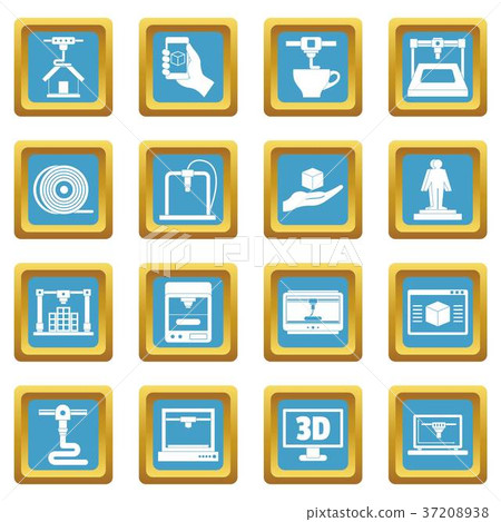 3D Printing icons azure - Stock Illustration [37208938] - PIXTA
