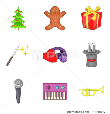 Pleasure icons set, cartoon style 37208979