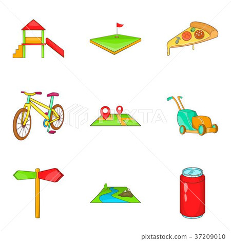 Pointer icons set, cartoon style 37209010