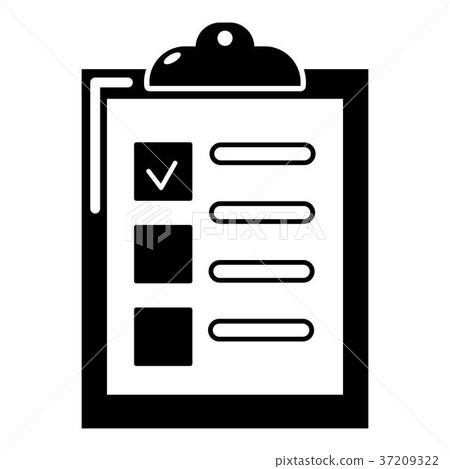 Checklist icon, simple black style 37209322