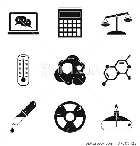 Calculator icons set, simple style 37209422