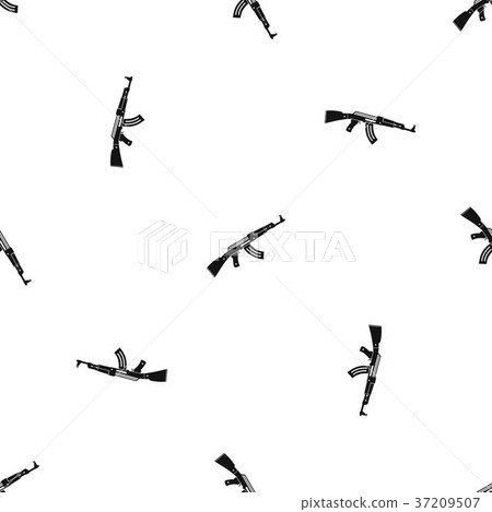 Submachine gun pattern seamless black Submachine gun pattern seamless black 37209507