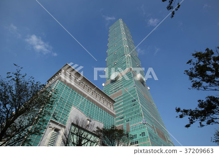 台灣，台北101和天空 37209663