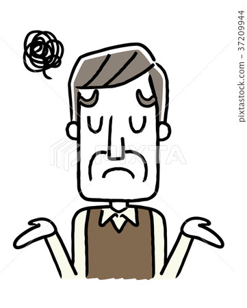 Senior man: troubled, disappointed, sorry 37209944