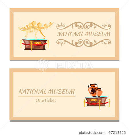 Museum ticket icon in flat style 37213823