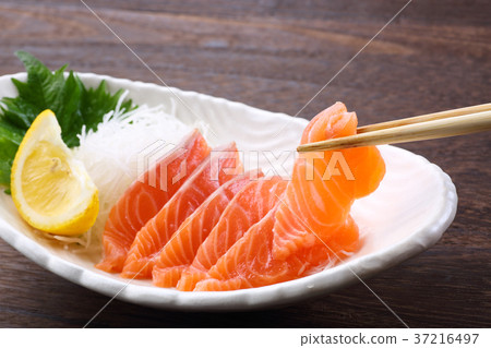 Salmon sashimi Salmon sashimi 37216497