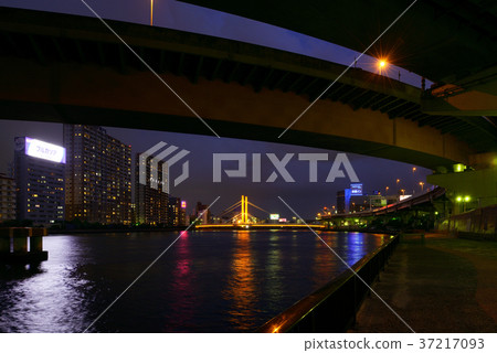 Shin Ohashi Sumida River Tokyo scenery Sumida River terrace Ryogoku junction 37217093