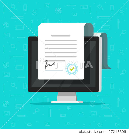 Online electronic documents on computer display Online electronic documents on computer display 37217806