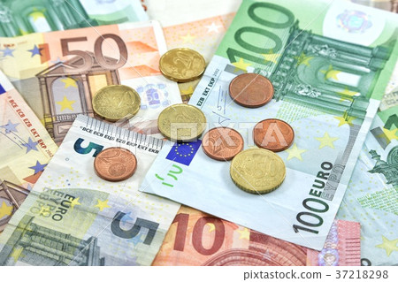 Euro Money coins and Banknotes as background 37218298