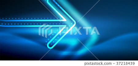 Techno neon glowing arrow background 37218439