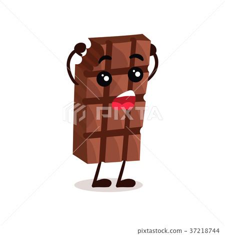 Cute funny chocolate bar cartoon character vector 37218744