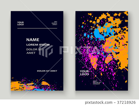 Neon explosion paint splatter artistic cover frame Neon explosion paint splatter artistic cover frame 37218926