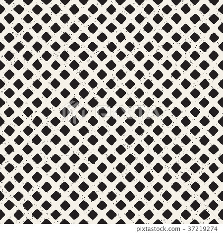 Hand drawn style ethnic seamless pattern. Abstract grungy geometric background in black and white. 37219274