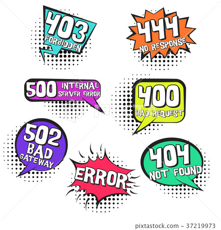 Retro speech bubbles with inernet page errors 37219973