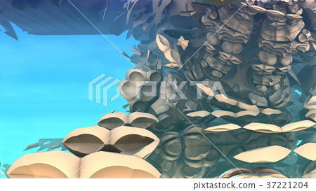 3D fantasy background from strange shapes 37221204