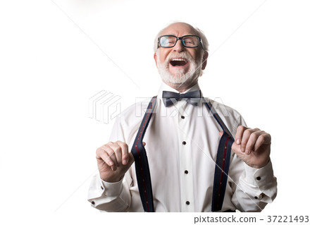 Jovial elderly man in good humor 37221493