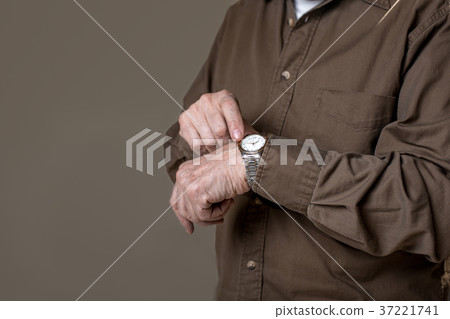 Old male arm with watch 37221741