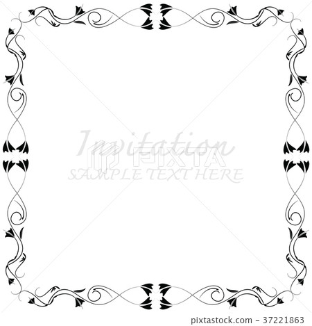 Invitation card with floral pattern Invitation card with floral pattern 37221863