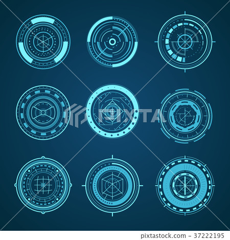 HUD Interface Futuristic Graphic Elements Set HUD Interface Futuristic Graphic Elements Set 37222195