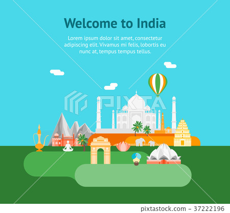 Cartoon Symbol of India Background Tourism Concept Cartoon Symbol of India Background Tourism Concept 37222196
