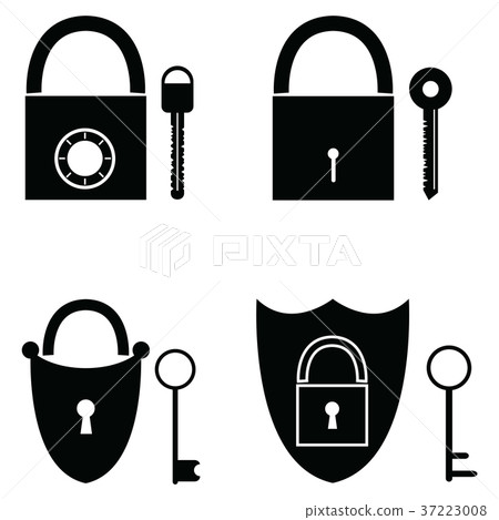 lock icon set - Stock Illustration [37223008] - PIXTA