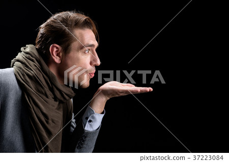 Stylish guy is sending greeting 37223084