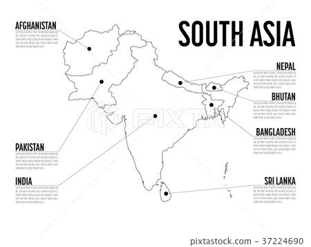 Infographic map of South Asia. Modern template Infographic map of South Asia. Modern template 37224690