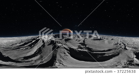 Panorama of Phobos with the red planet Mars 37225638