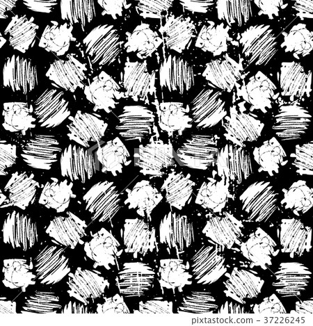 Ink hand drawn abstract shapes seamless pattern - Stock Illustration ...