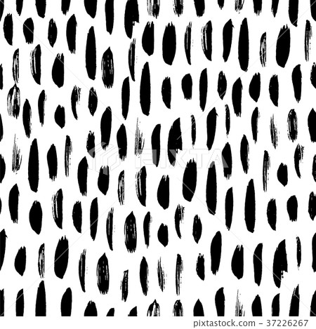 Ink hand drawn brush strokes seamless pattern - Stock Illustration ...