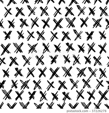 Ink hand drawn abstract cross seamless pattern Ink hand drawn abstract cross seamless pattern 37226278