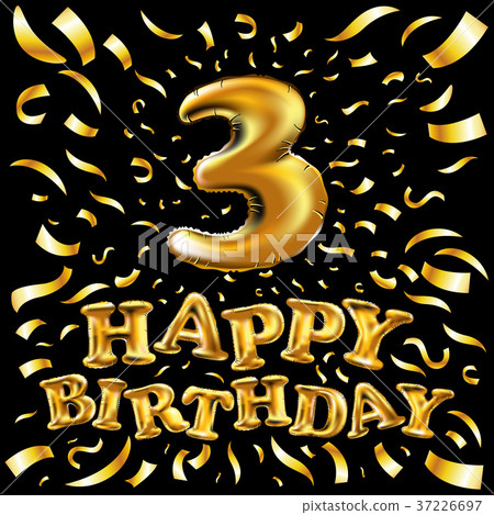 vector Birthday celebration with gold balloons vector Birthday celebration with gold balloons 37226697